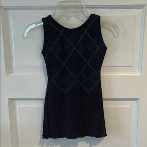 Navy argyle  Sleeveless skating dress